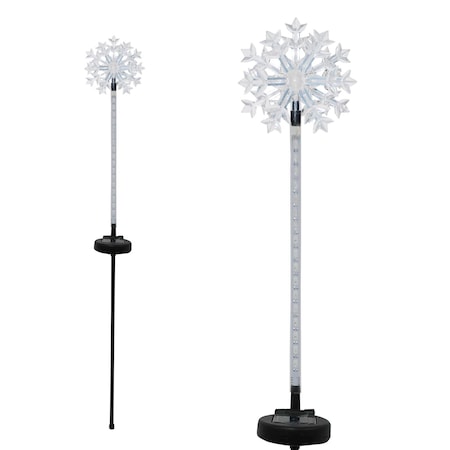 Alpine Alpine LED Solar Snowflake Garden Stake 33 in. Pathway Decor QLP232BB-12